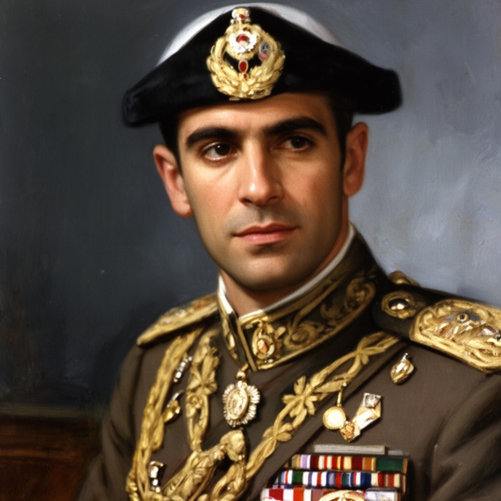AI-generated illustration of Mohammad Reza Pahlavi