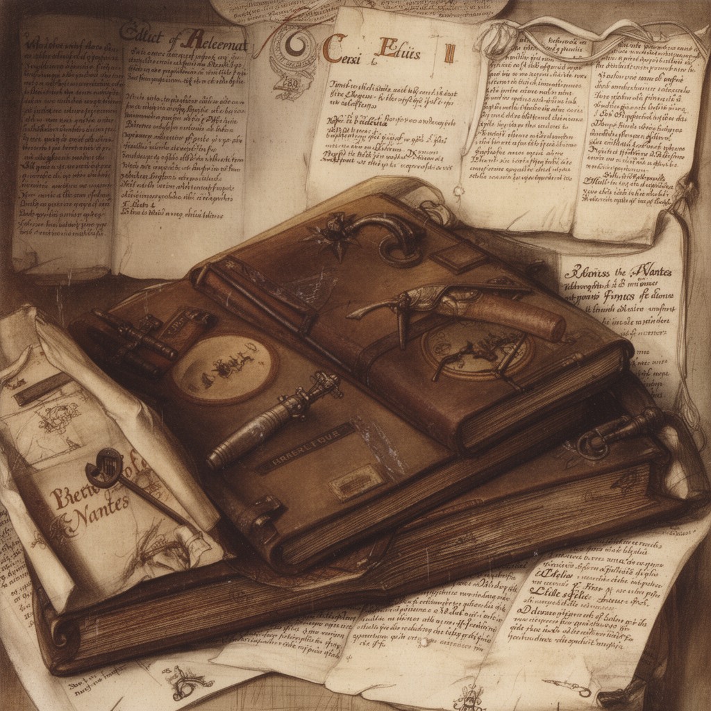 AI-generated illustration of revocation of the Edict of Nantes