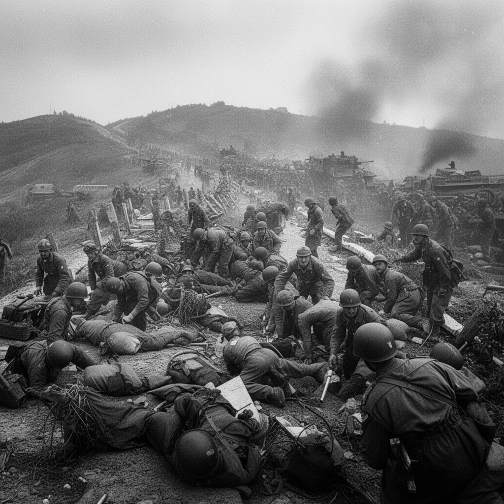 AI-generated illustration of Gothic Line offensive