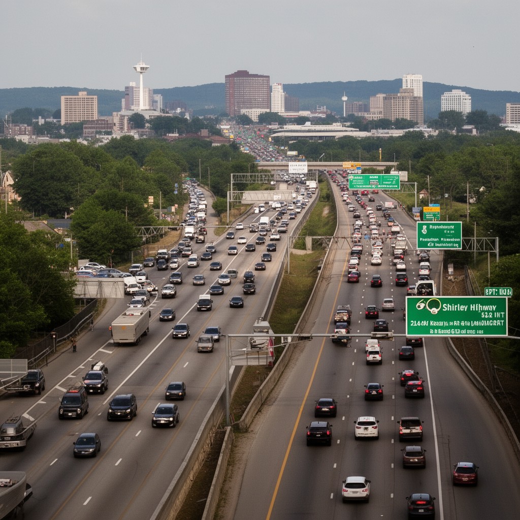 AI-generated illustration of Shirley Highway