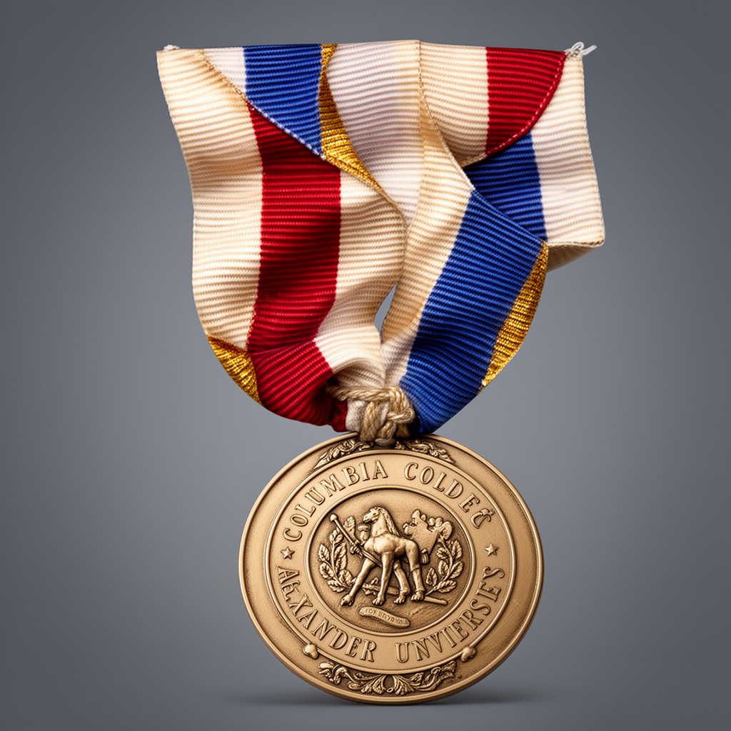 AI-generated illustration of Columbia University Alexander Hamilton Medal