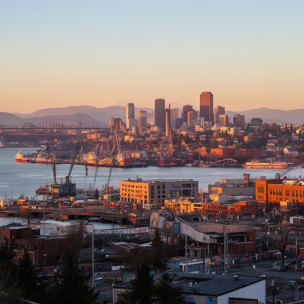 AI-generated illustration of Tacoma, Washington