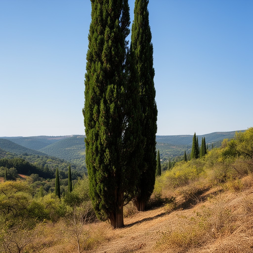 AI-generated illustration of Cupressus sempervirens