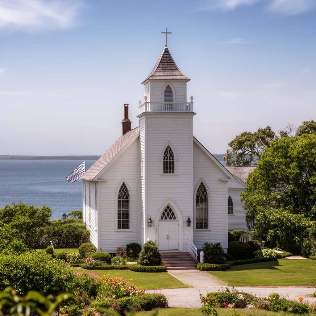 AI-generated illustration of St. Andrew’s-by-the-Sea Episcopal Church