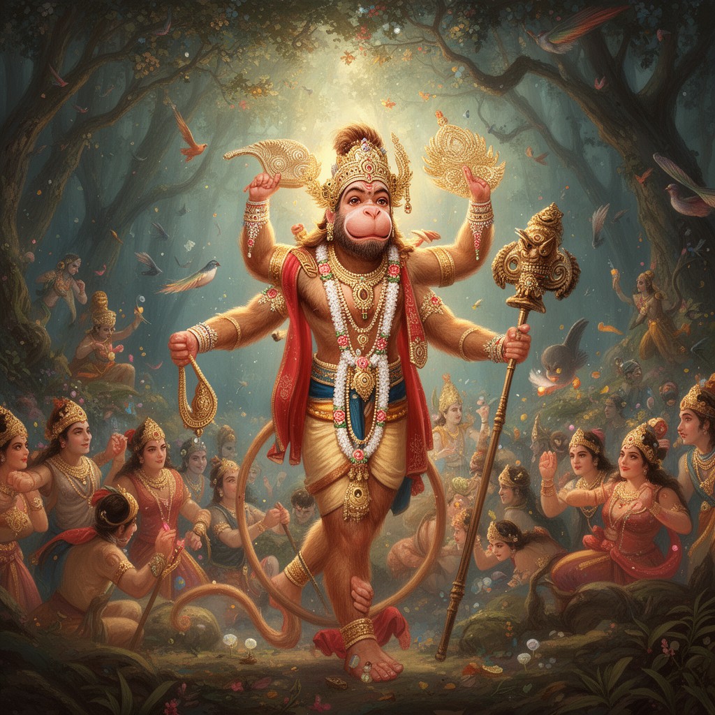 AI-generated illustration of Hanuman
