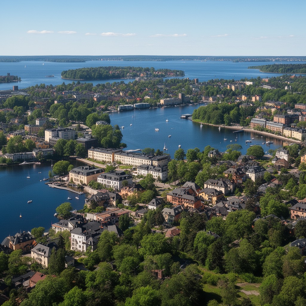 AI-generated illustration of Nacka Municipality