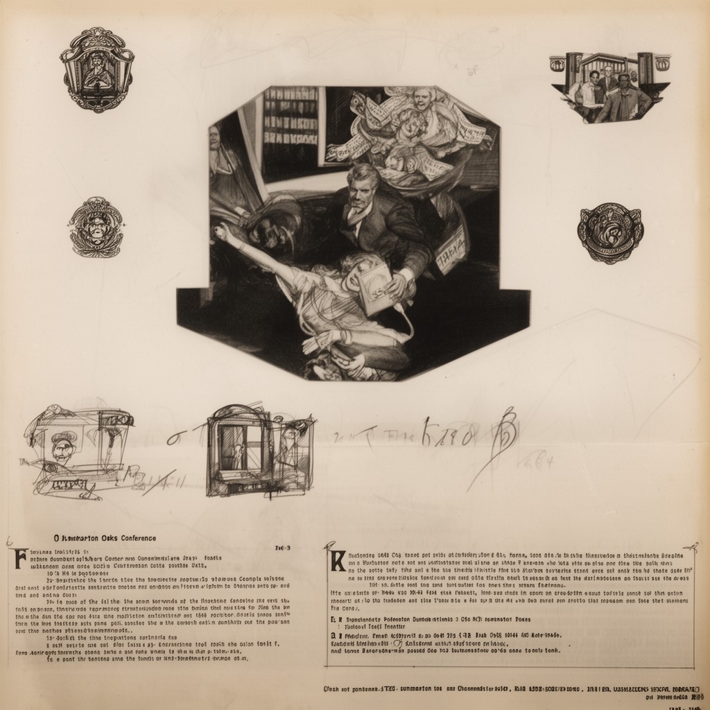 AI-generated illustration of Dumbarton Oaks Conference