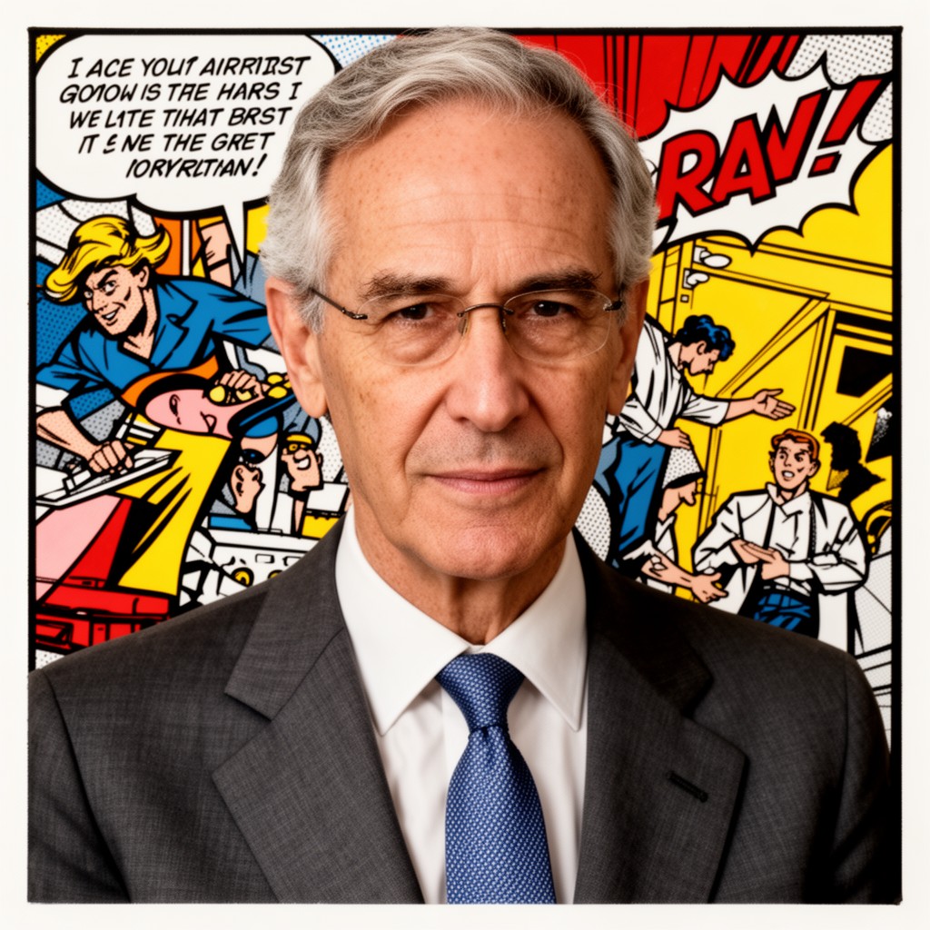 AI-generated illustration of Roy Lichtenstein
