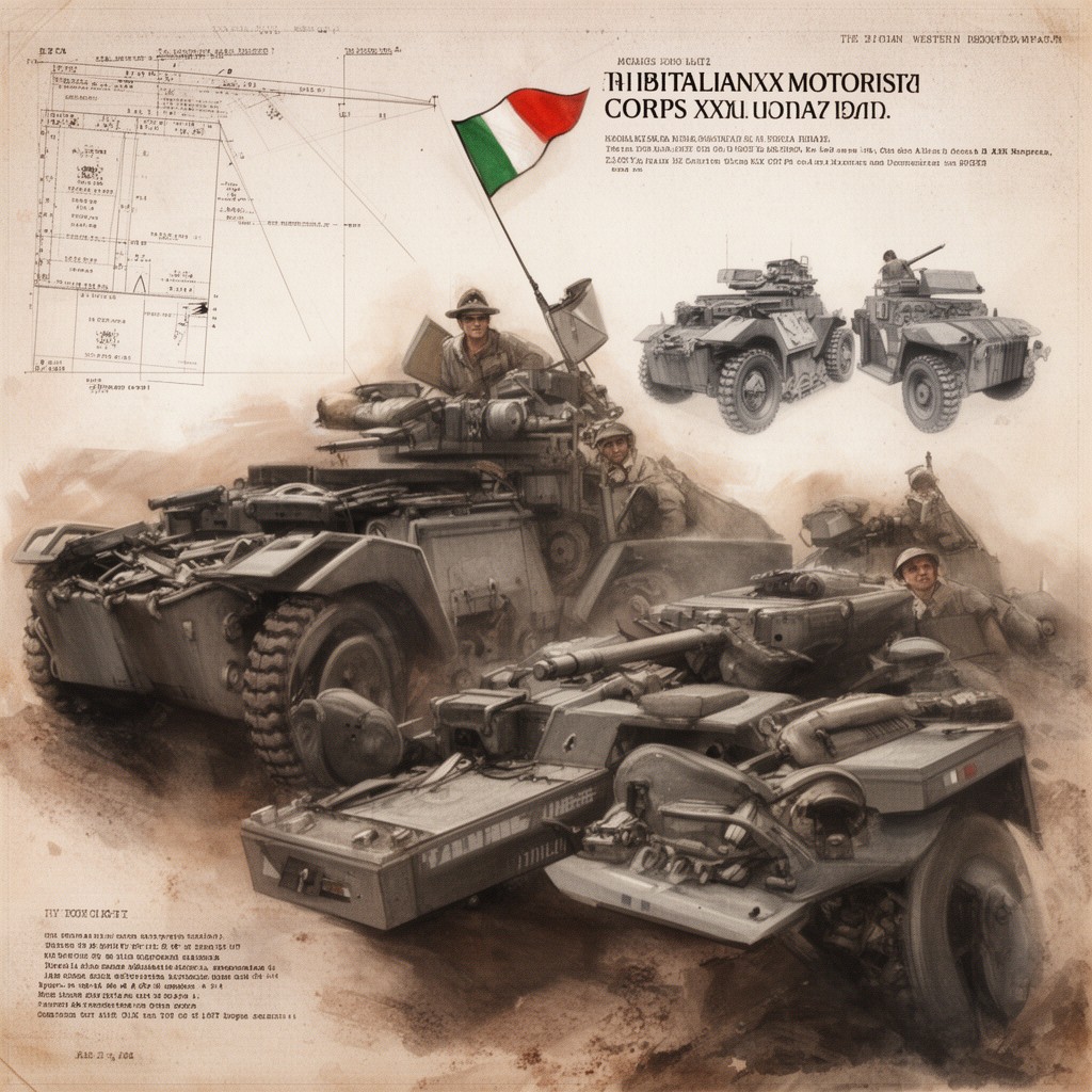 AI-generated illustration of Italian XX Motorised Corps