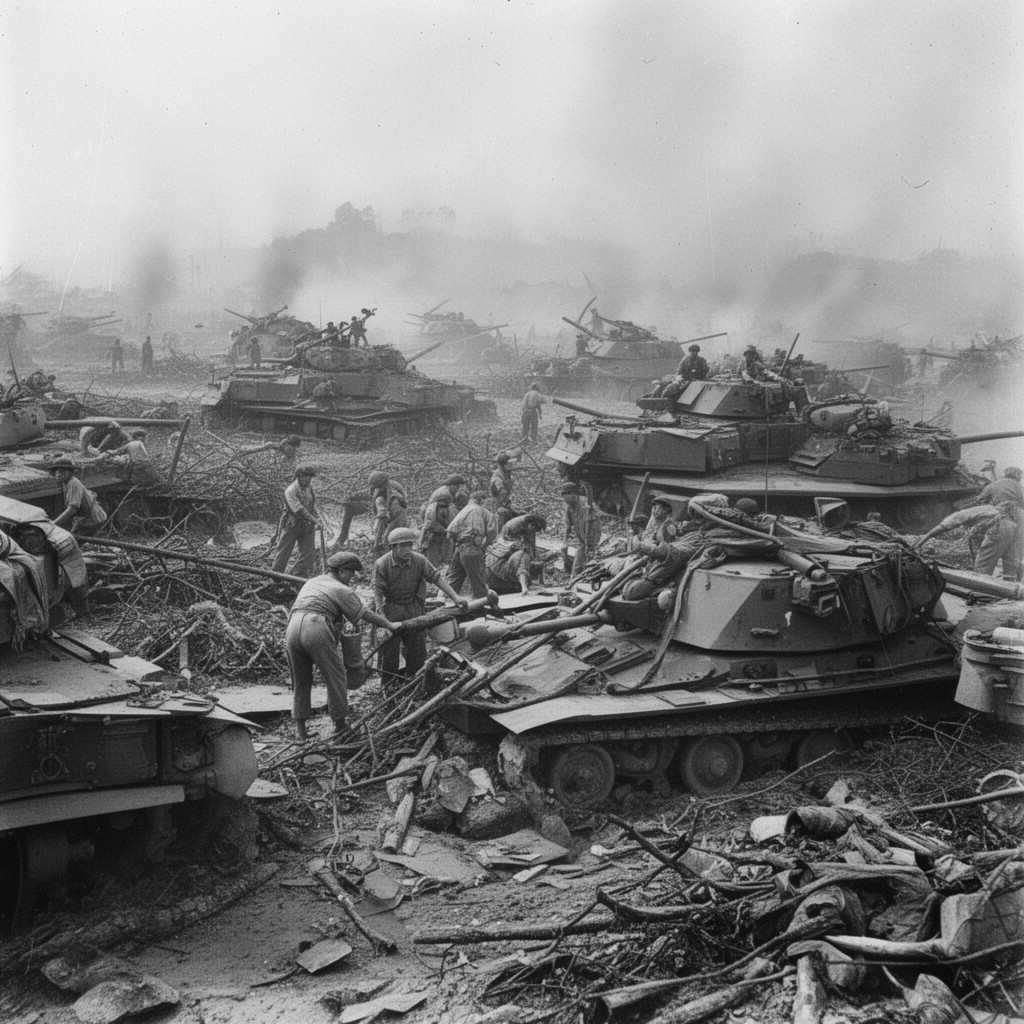AI-generated illustration of Battle of Wuhan