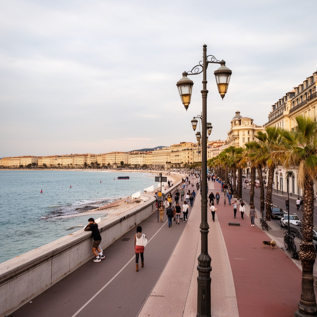 AI-generated illustration of Promenade des Anglais