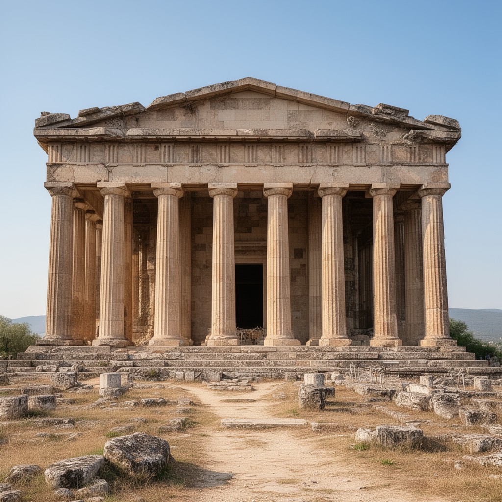 AI-generated illustration of Temple of Zeus at Olympia
