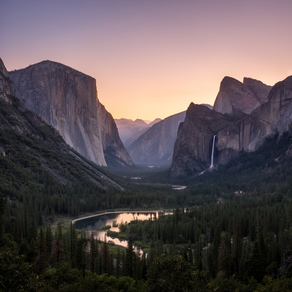 AI-generated illustration of Yosemite Valley