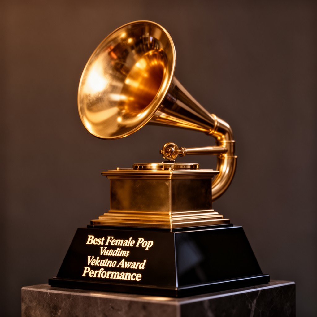 AI-generated illustration of Grammy Award for Best Female Pop Vocal Performance