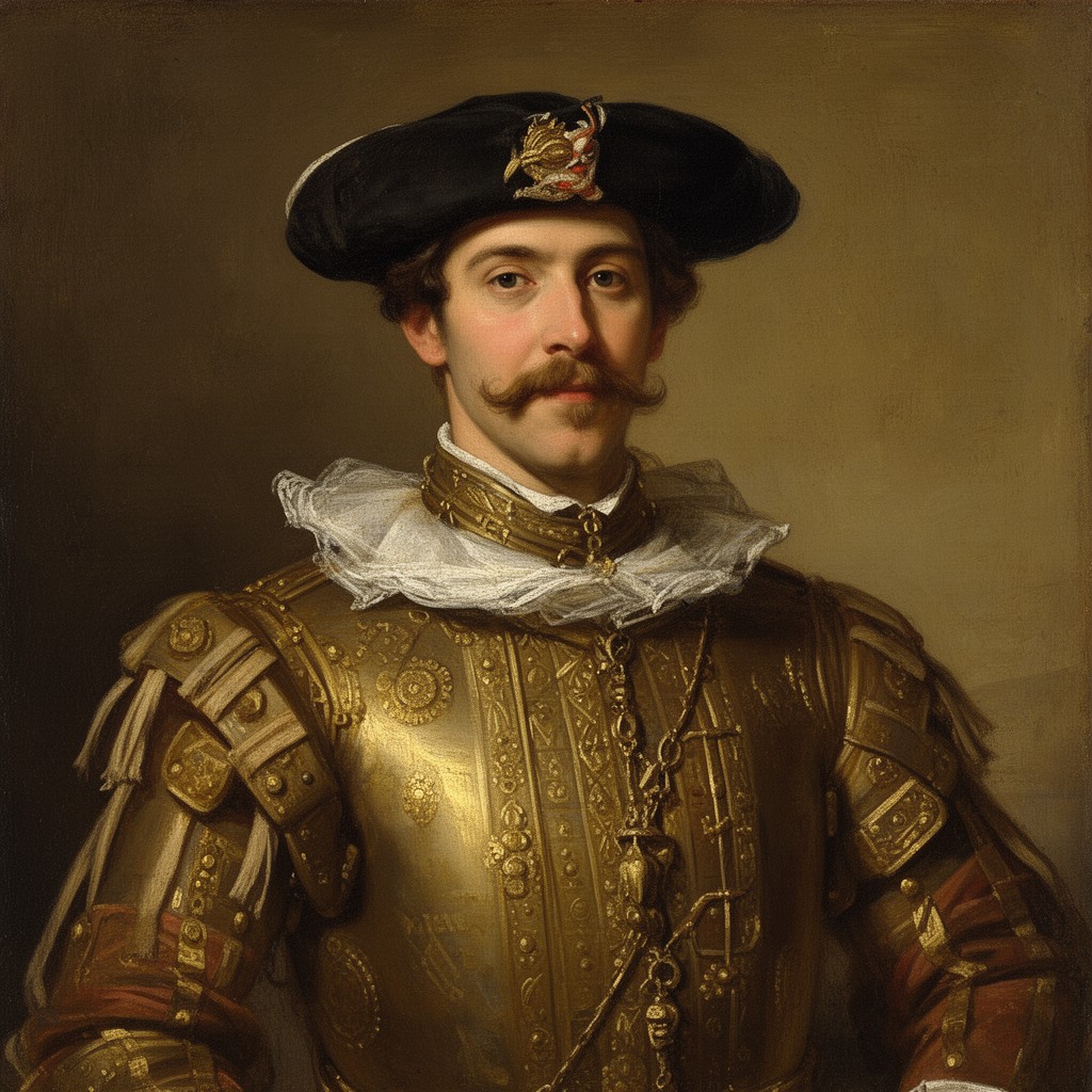AI-generated illustration of Diego Velázquez de Cuéllar