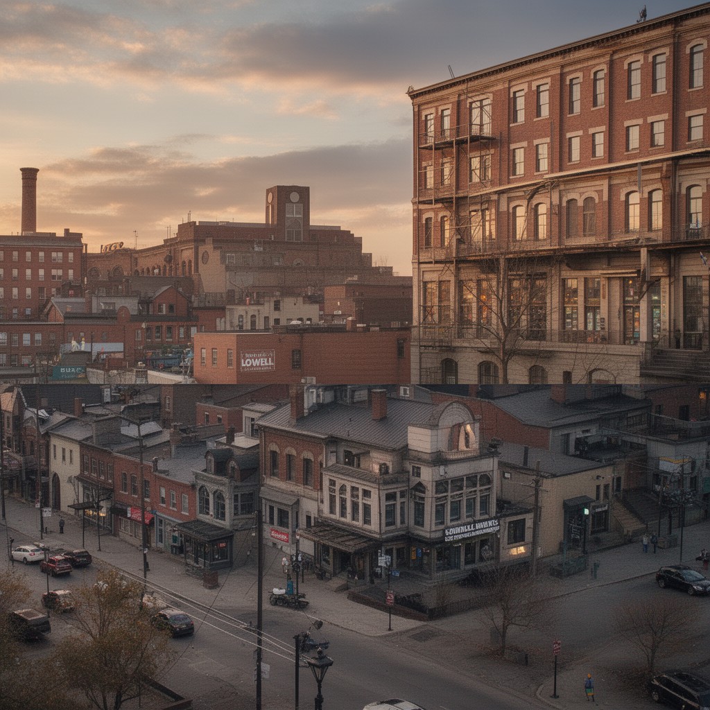 AI-generated illustration of Lowell, Massachusetts