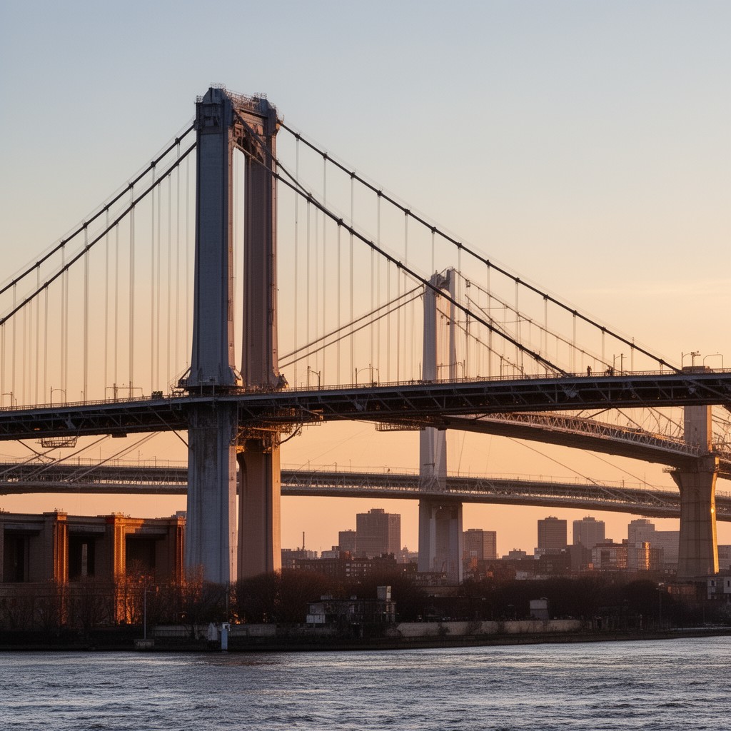 AI-generated illustration of Throgs Neck Bridge