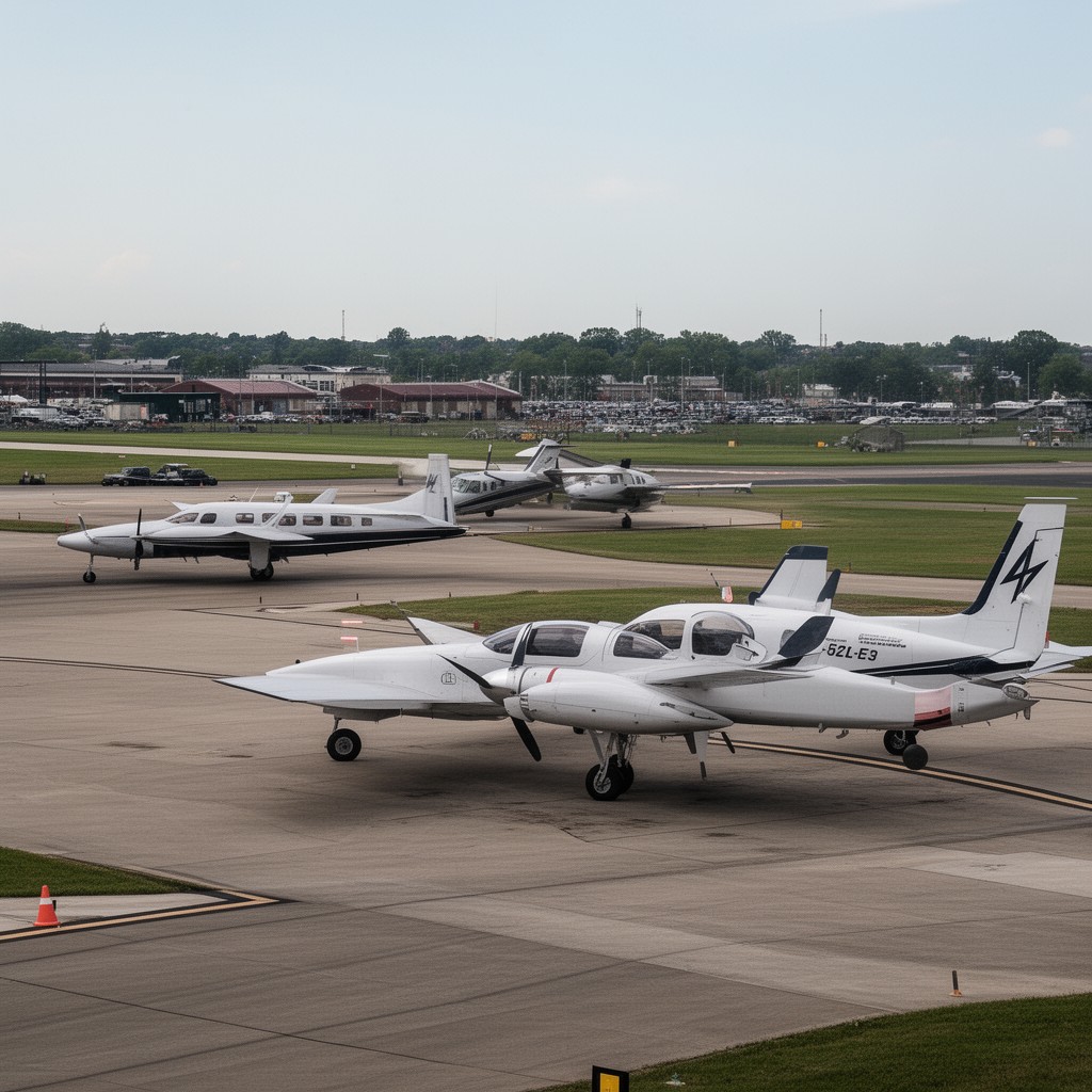 AI-generated illustration of Charles B. Wheeler Downtown Airport