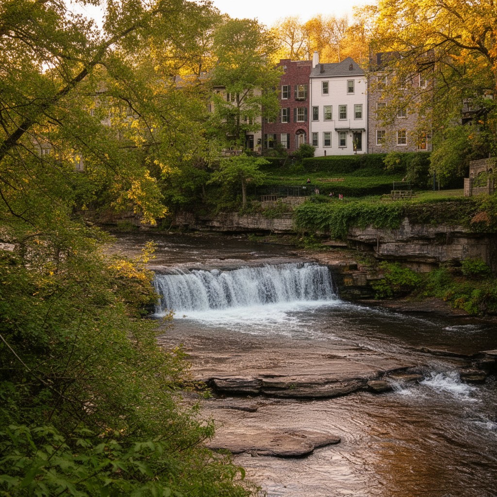 AI-generated illustration of Lower Falls, Newton