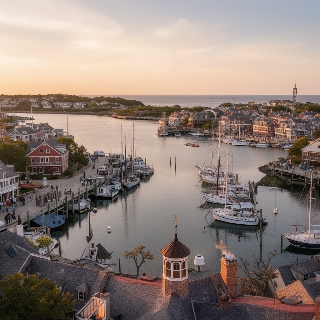 AI-generated illustration of Nantucket Harbor