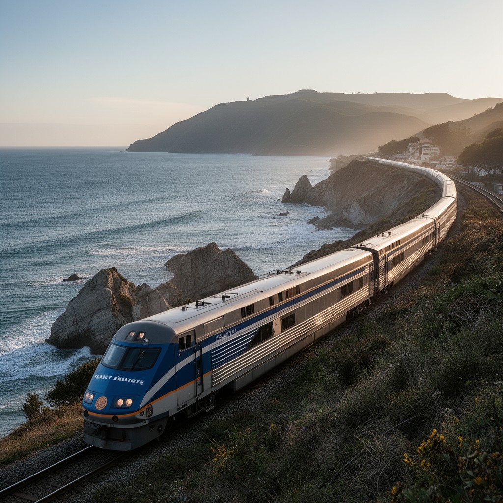 AI-generated illustration of Coast Starlight