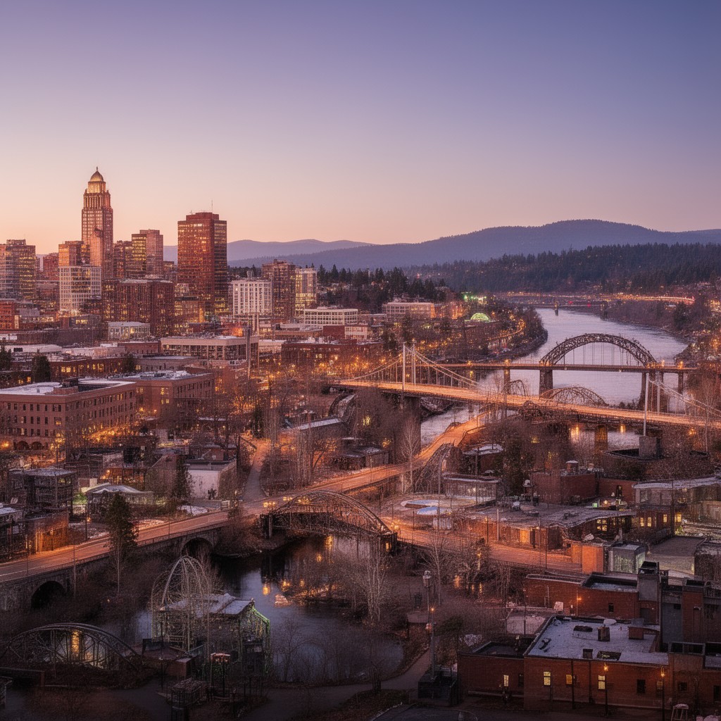 AI-generated illustration of Spokane, Washington