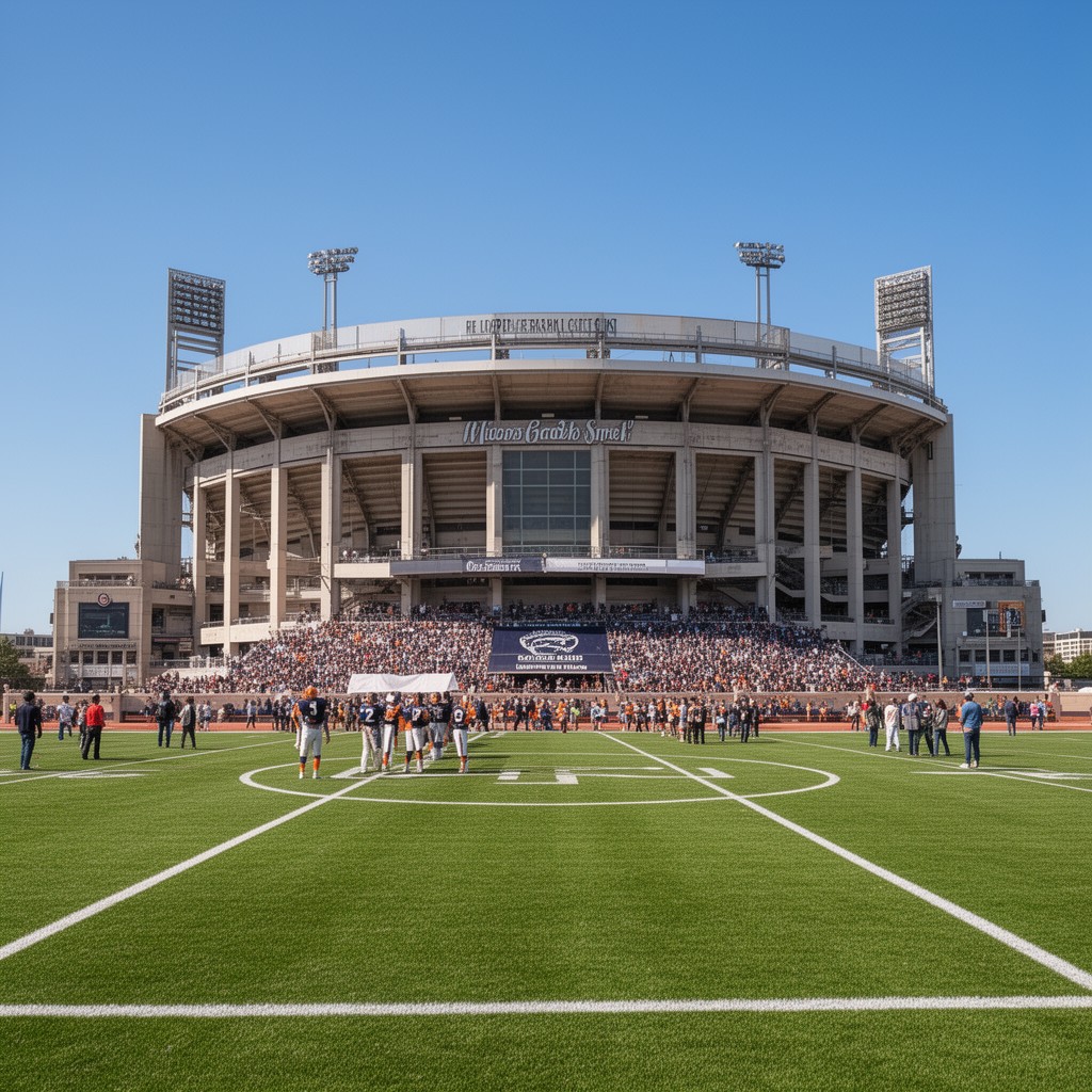 AI-generated illustration of Municipal Grant Park Stadium