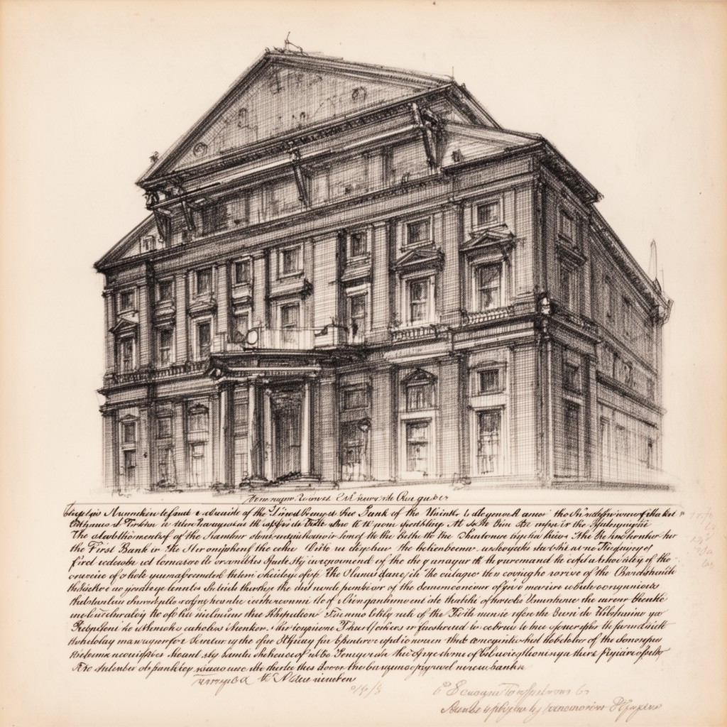 AI-generated illustration of establishment of the First Bank of the United States