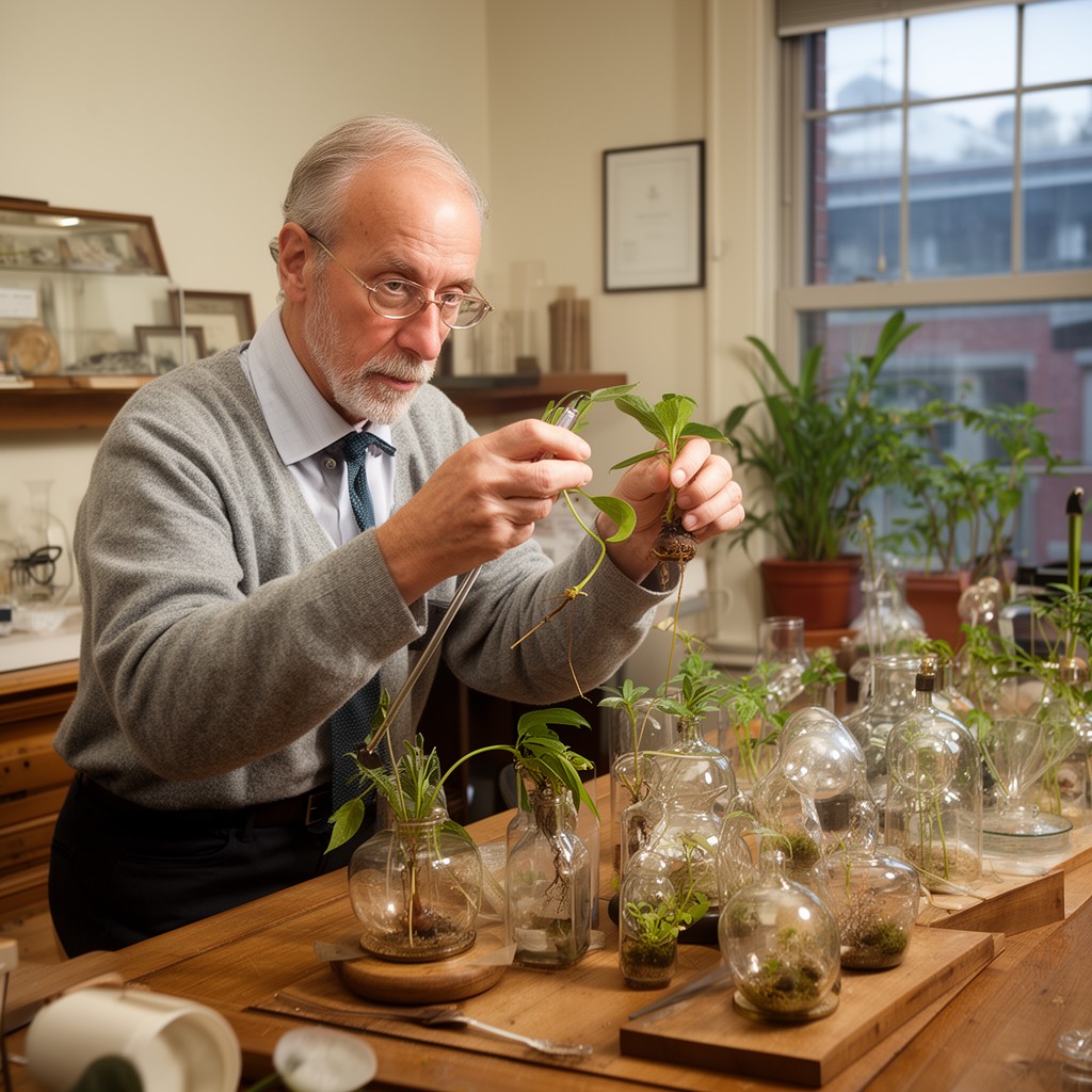 AI-generated illustration of botanist George Lincoln Goodale