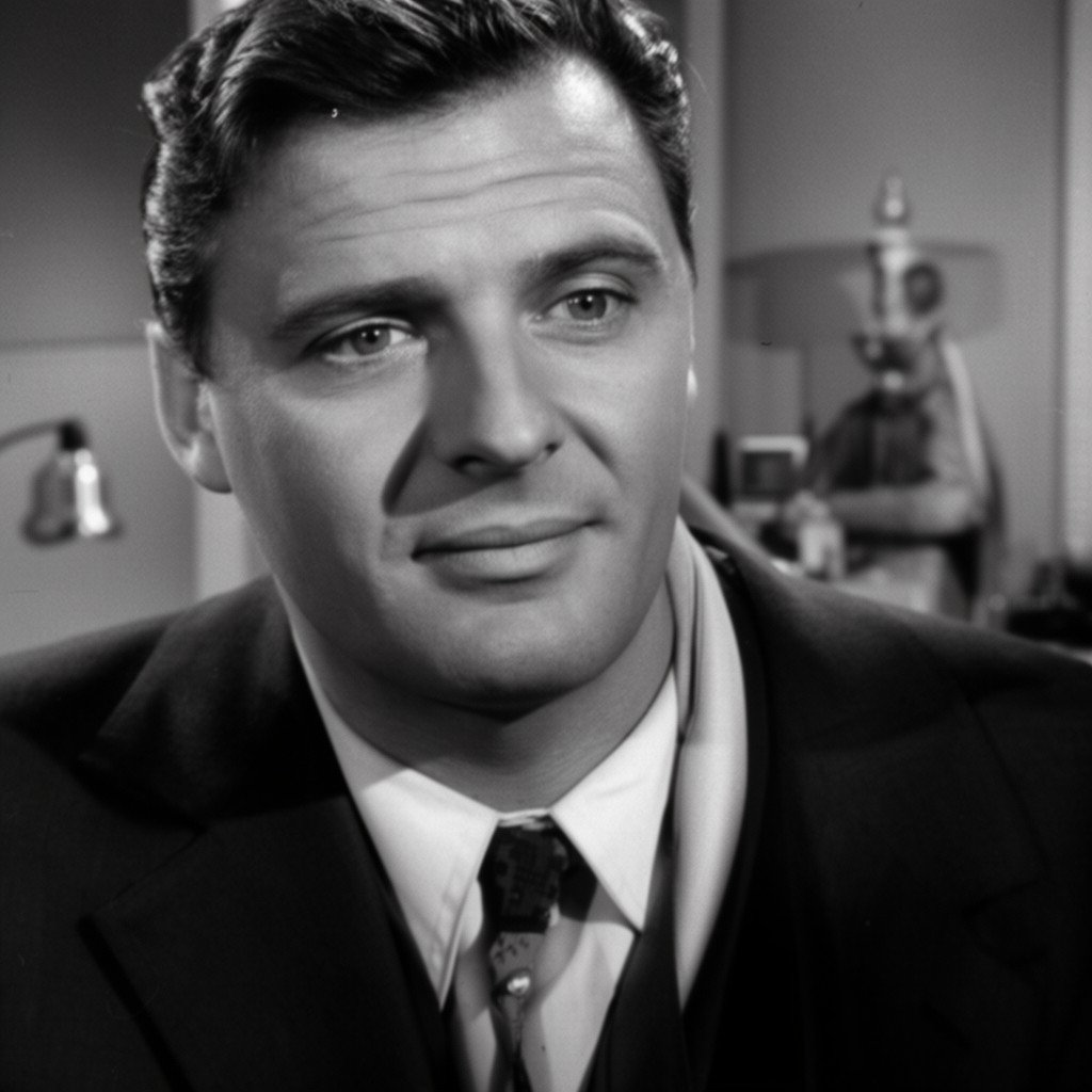 AI-generated illustration of Hugh Marlowe