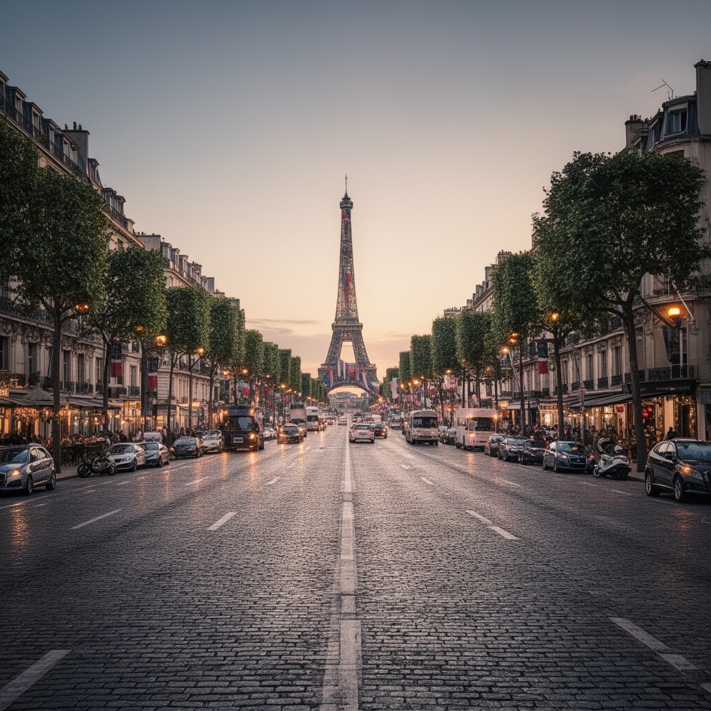 AI-generated illustration of Champs-Élysées