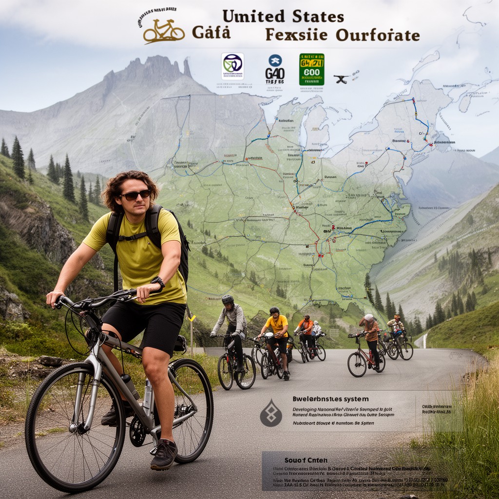 AI-generated illustration of United States Numbered Bicycle Route System