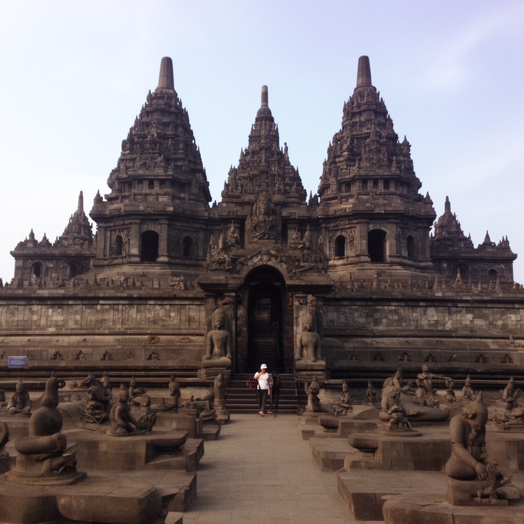 AI-generated illustration of Borobudur Temple
