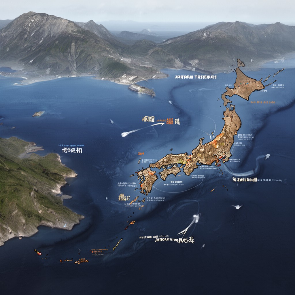AI-generated illustration of Japan Trench
