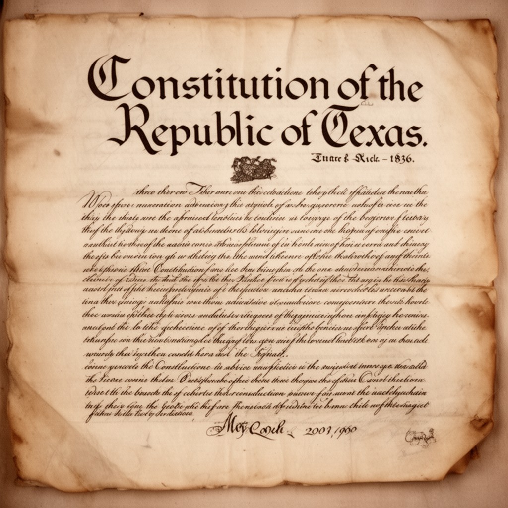 AI-generated illustration of Constitution of the Republic of Texas (1836)