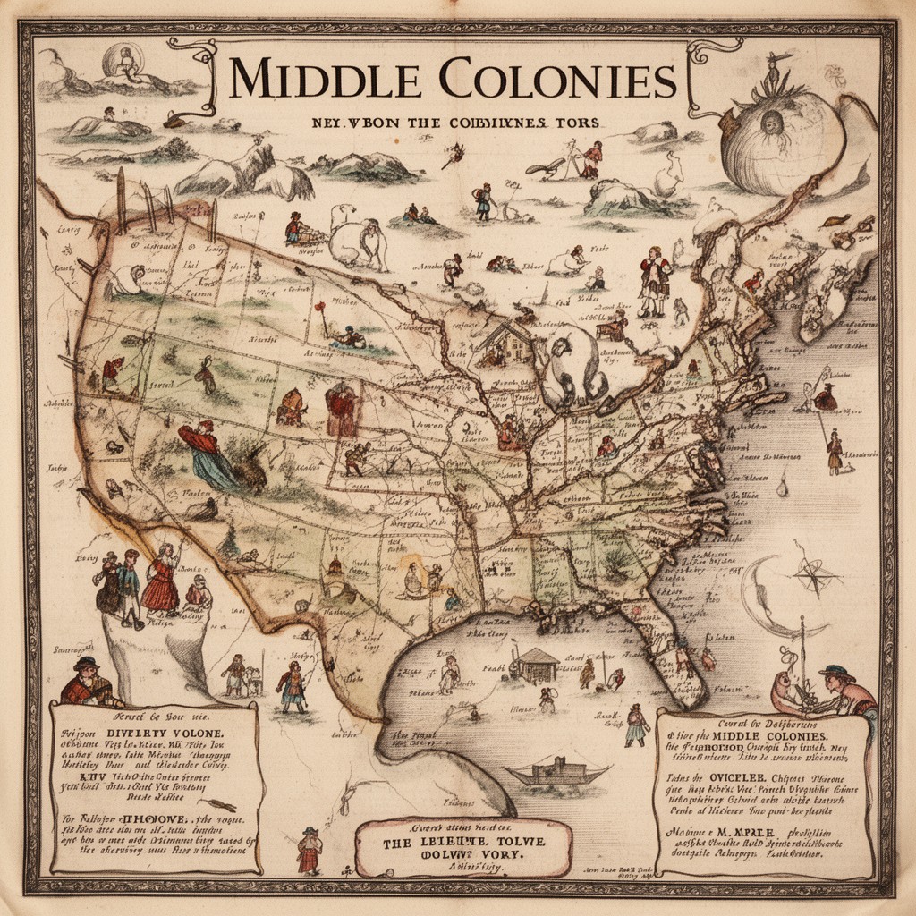 AI-generated illustration of Middle Colonies