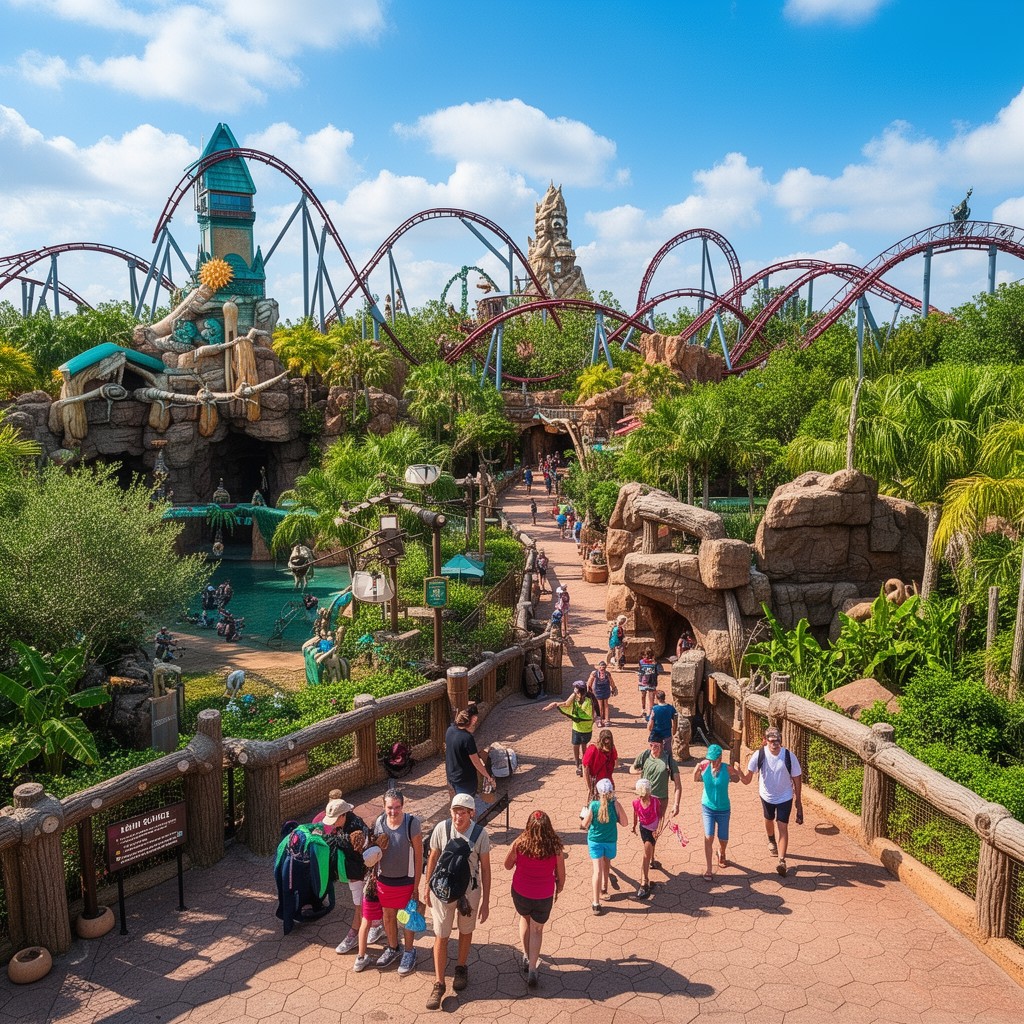 AI-generated illustration of Busch Gardens Tampa Bay