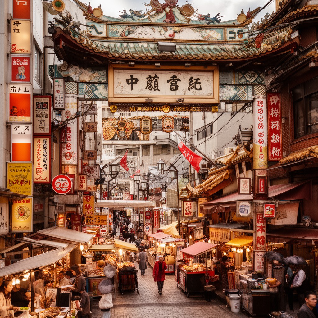 AI-generated illustration of Nankinmachi Chinatown