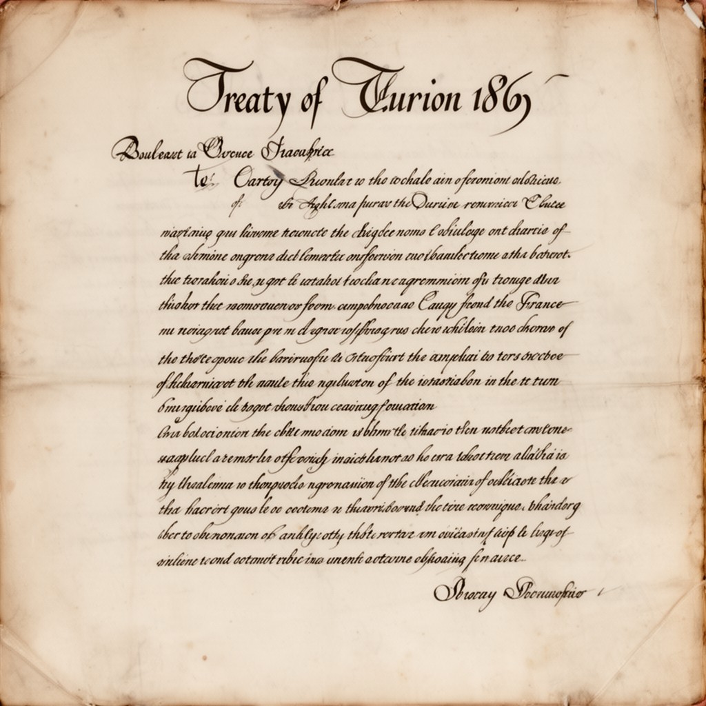 AI-generated illustration of Treaty of Turin (1860)
