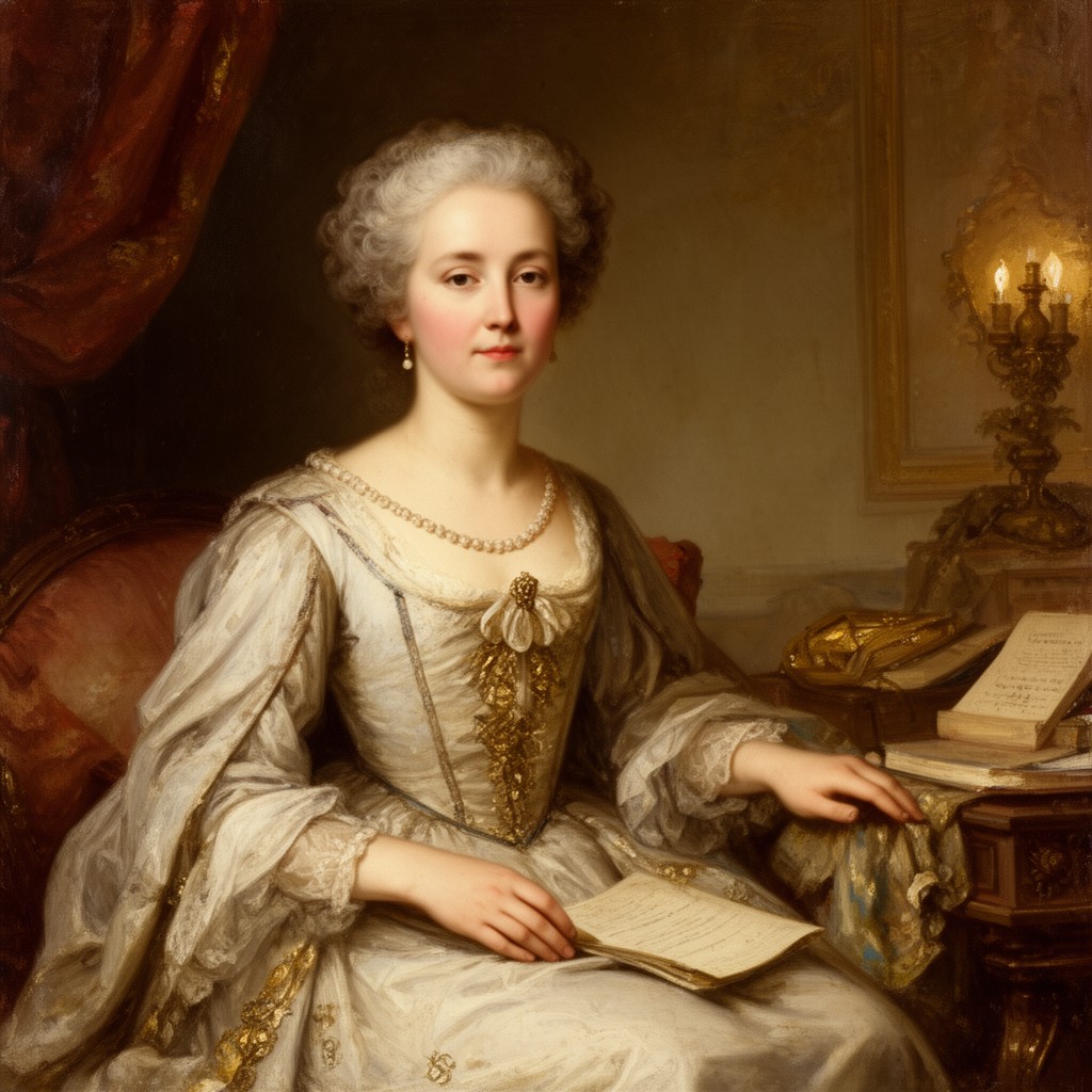 AI-generated illustration of Françoise d’Aubigné, Marquise de Maintenon