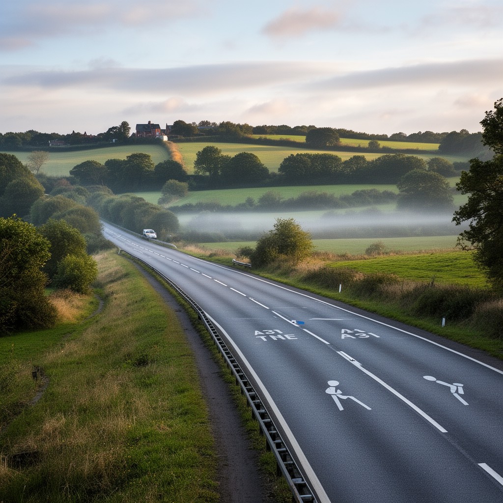AI-generated illustration of A31 road
