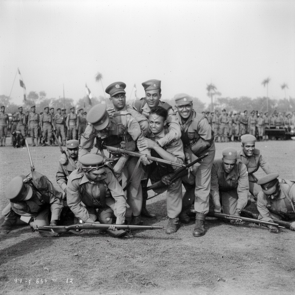 AI-generated illustration of Indian National Army
