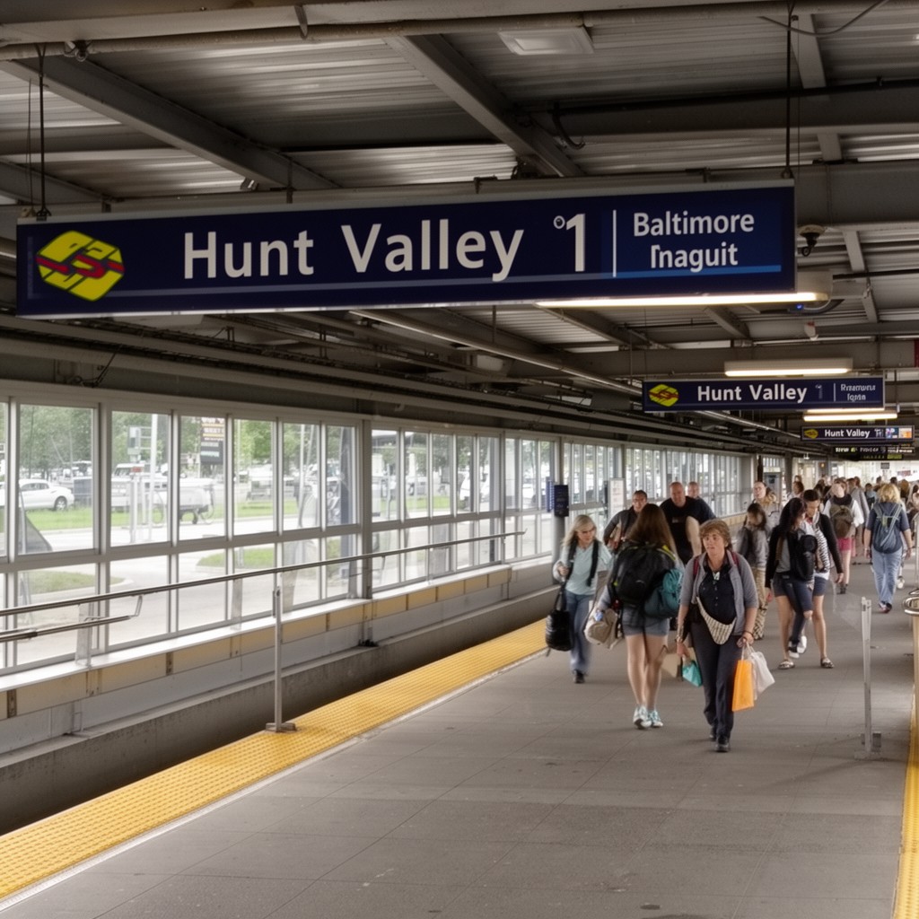 AI-generated illustration of Hunt Valley station
