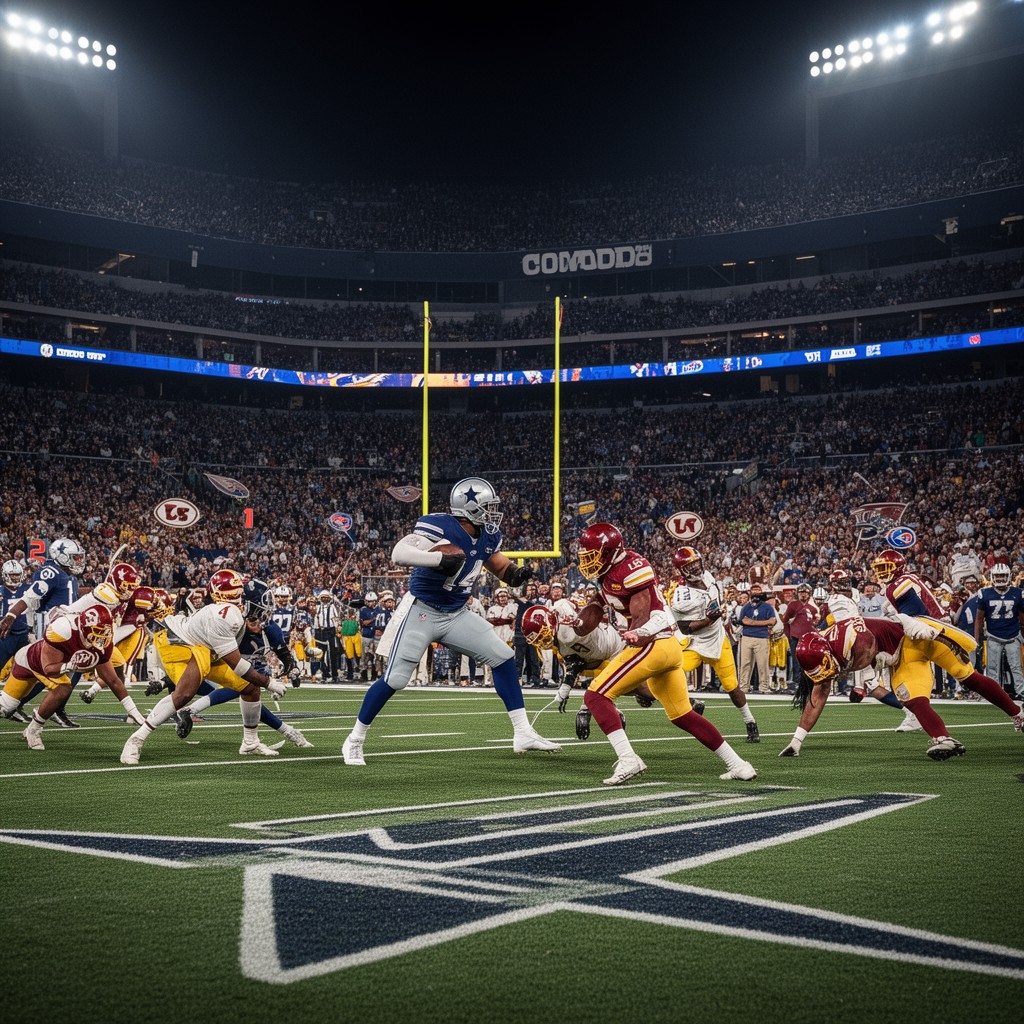 AI-generated illustration of Dallas Cowboys–Washington Commanders rivalry