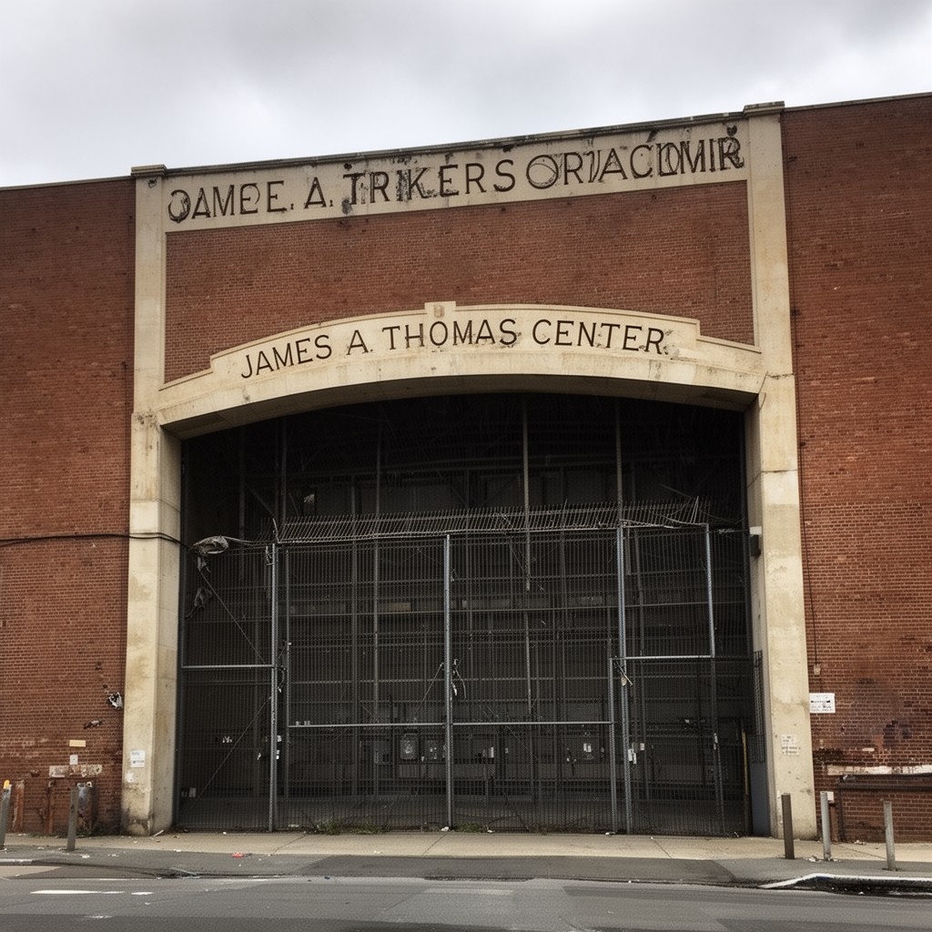 AI-generated illustration of James A. Thomas Center (closed)