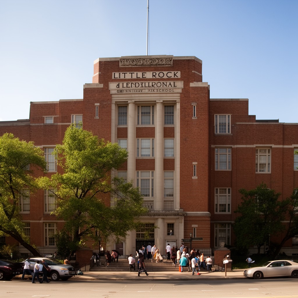 AI-generated illustration of Little Rock Central High School