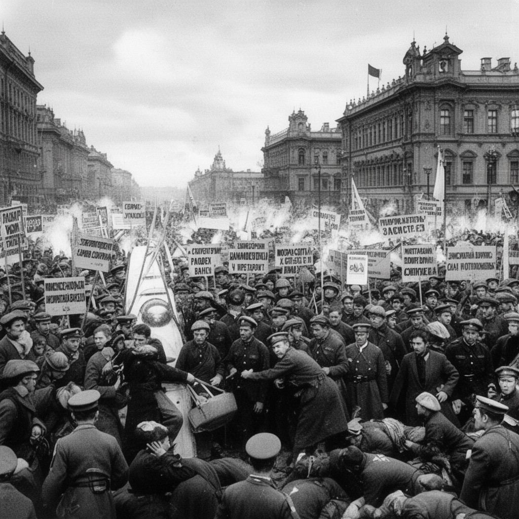 AI-generated illustration of Bloody Sunday (1905)