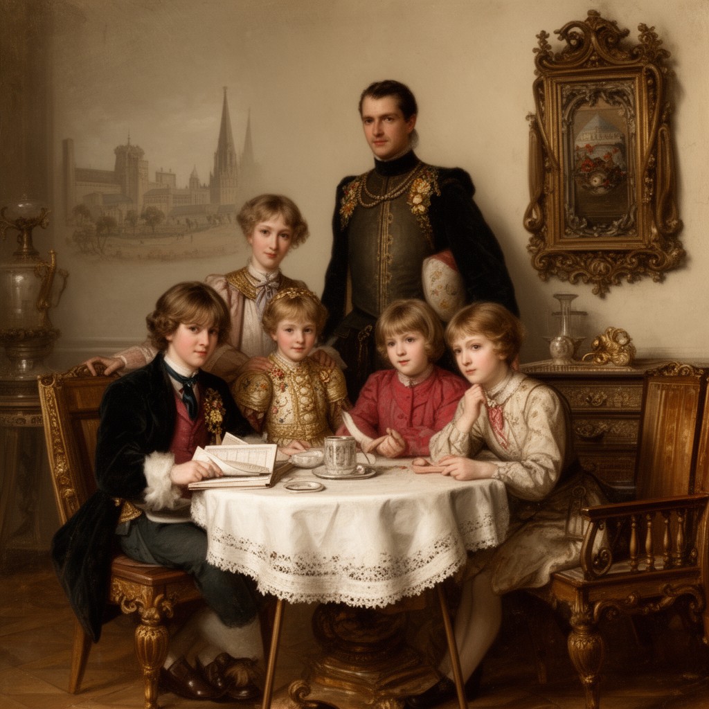 AI-generated illustration of Stewart family