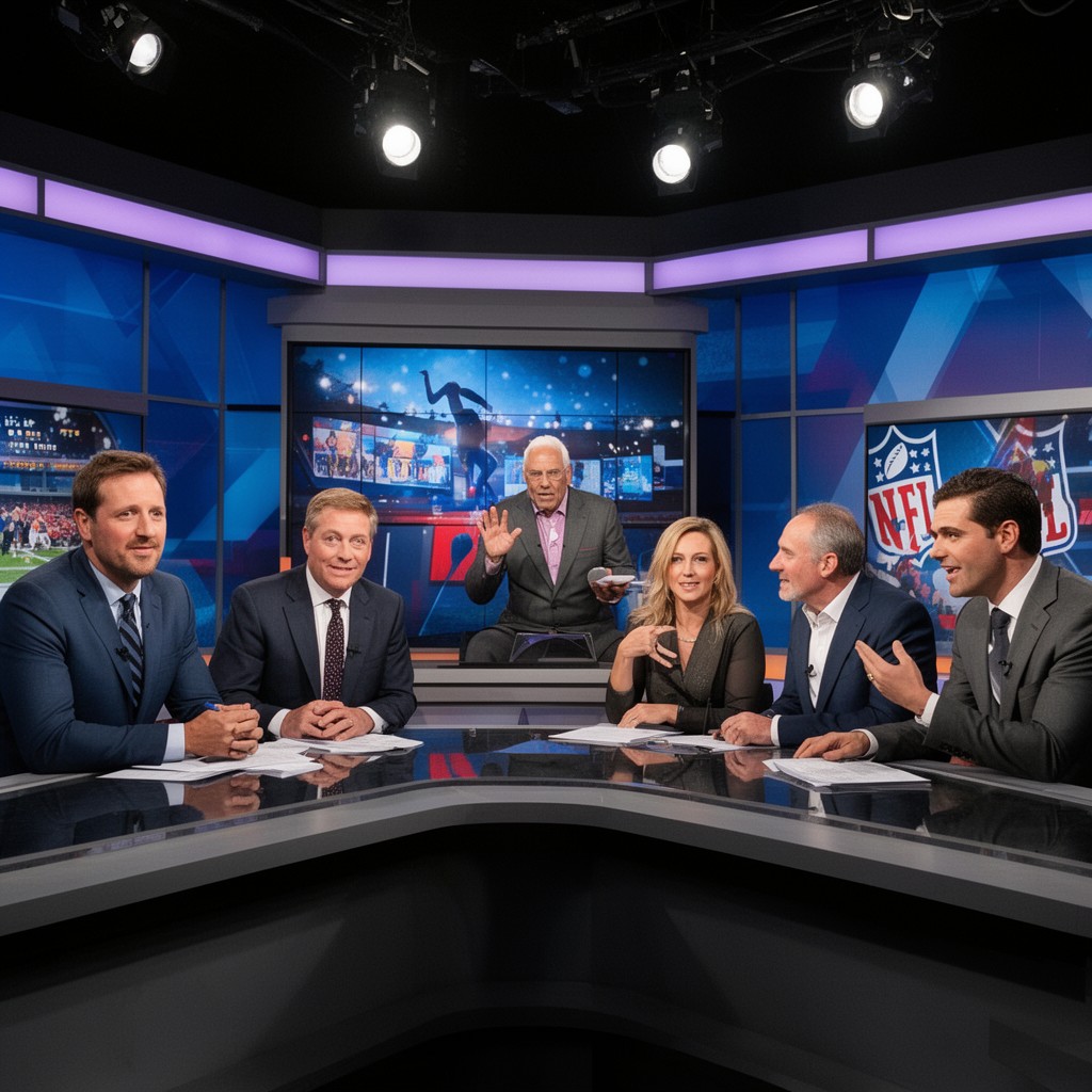 AI-generated illustration of NFL broadcasters