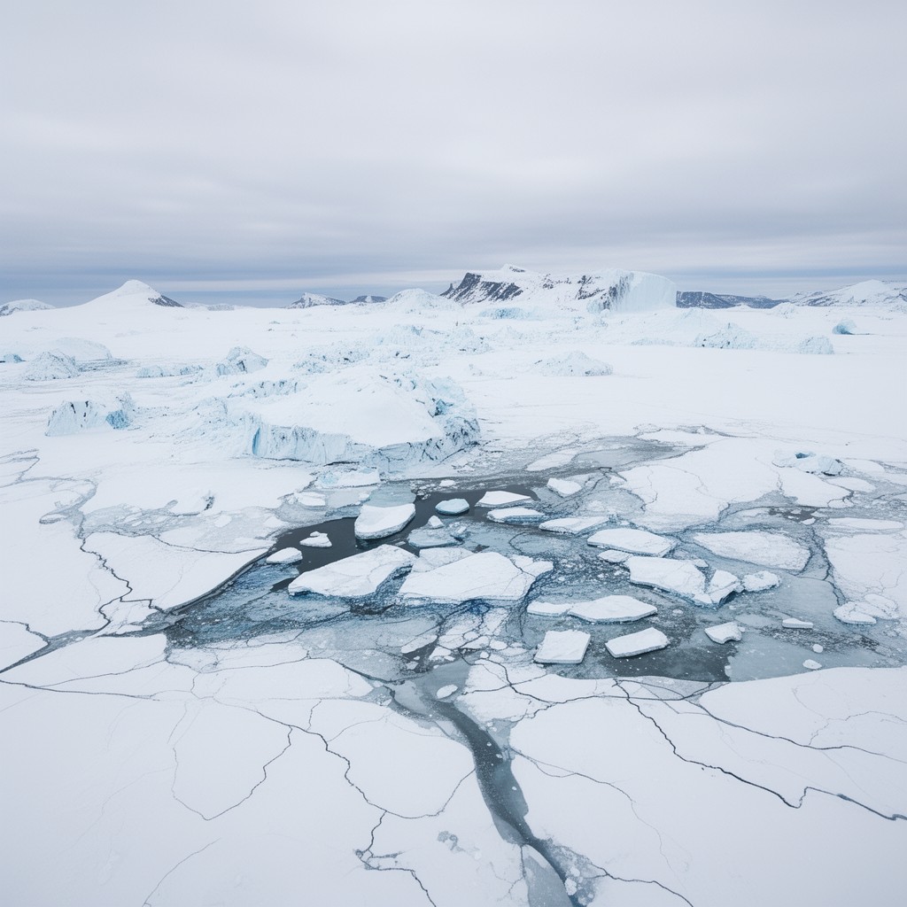 AI-generated illustration of Arctic drainage basin